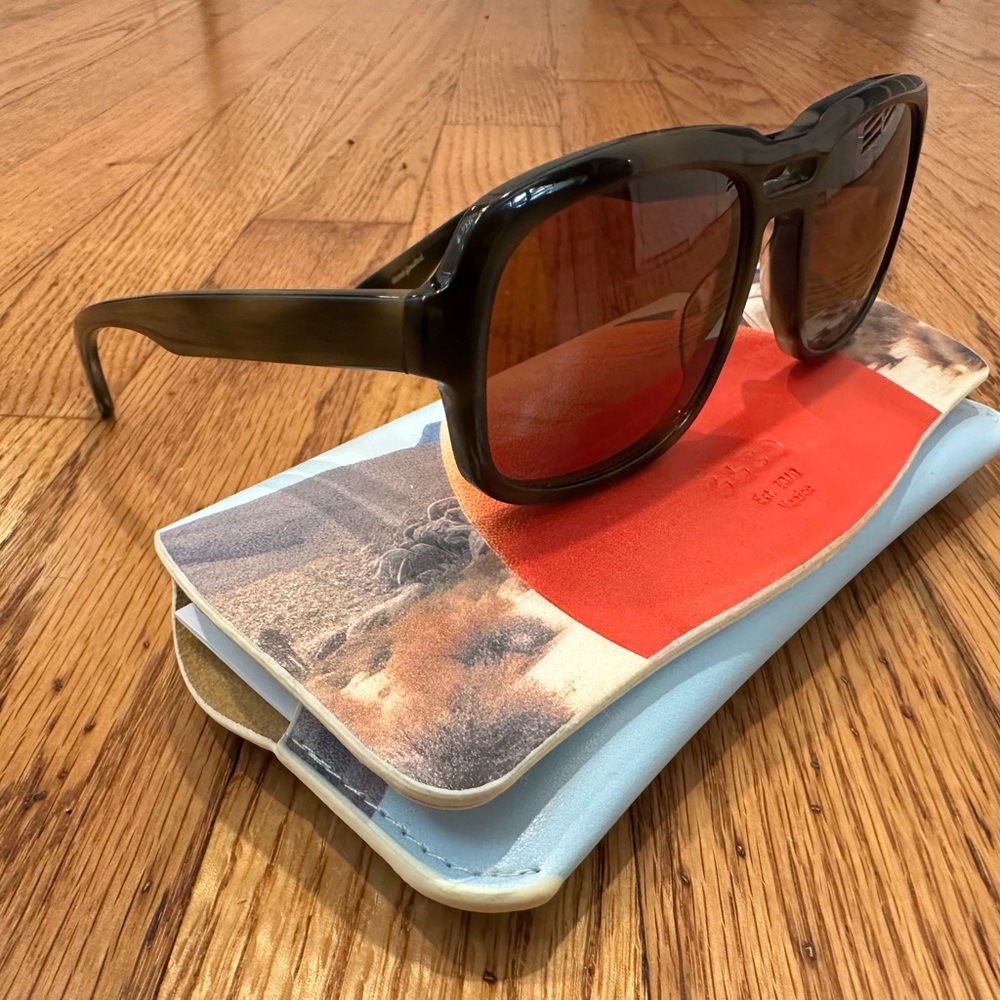 Garrett Leight Mossimo Alba Black and Brown Sunglasses